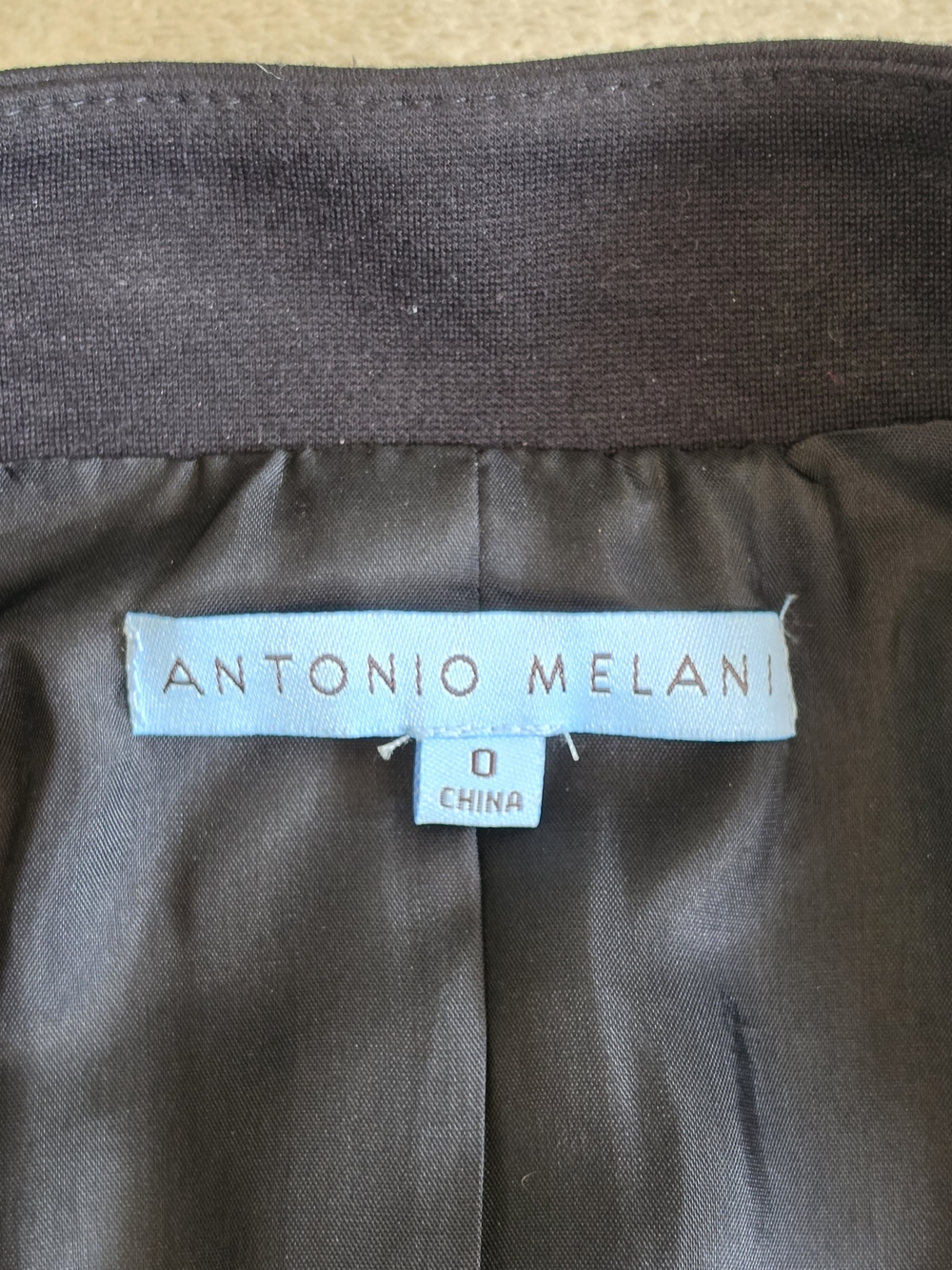 ANTONIO MELANI Black and Charcoal Two-Piece Skirt Suit - Picture 7 of 14